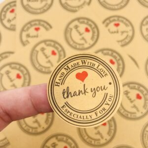 360pcs-Retro-Sticker-Kraft-Paper-Tag-Black-Thank-You-Sticker-3-8cm-Round-Label-Paper-Stationery